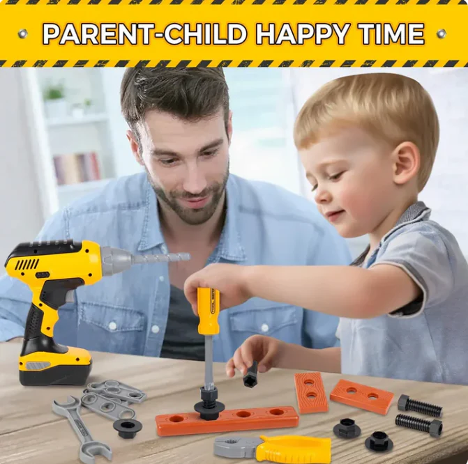 28Pcs DIY Pretend Play Tools Briefcase With Electric Drill - Image 4